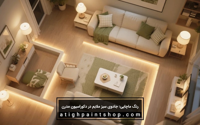 ترکیب رنگ ماچایی در دکوراسیون